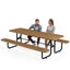 Metal Picnic Table - Rectangle Expanded Metal - 8ft - Brown