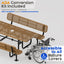 Metal Picnic Table - Rectangle Expanded Metal - 6ft - Brown - With Backrest