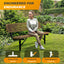 Heavy-Duty Outdoor Bench - Expanded Metal - 6ft - Inground - With Back - Brown