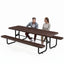 Metal Picnic Table - Rectangle Expanded Metal - 8ft - Brown - ADA Compliant