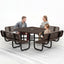 Metal Picnic Table - Square Expanded Metal - 46 in - Brown - With Backrest - ADA Compliant