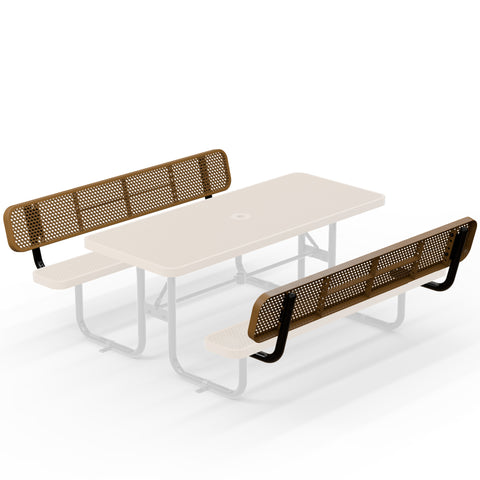 Backrests For Rectangular Picnic Tables - 6ft - Brown - 2 pcs