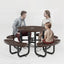 Metal Picnic Table - Round Expanded Metal - 38 in - Brown