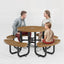 Metal Picnic Table - Round Expanded Metal - 38 in - Brown