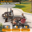 Metal Picnic Table - Round Expanded Metal - 38 in - Brown