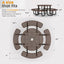 Metal Picnic Table - Round Expanded Metal - 46 in - Brown - ADA Compliant