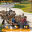 Metal Picnic Table - Square Expanded Metal - 46 in - Brown - With Backrest