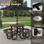 Metal Picnic Table - Round Expanded Metal - 38 in - Brown