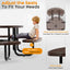 Metal Picnic Table - Round Expanded Metal - 38 in - Brown