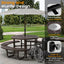 Metal Picnic Table - Round Expanded Metal - 46 in - Brown - ADA Compliant