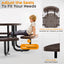 Metal Picnic Table - Round Expanded Metal - 46 in - Brown - ADA Compliant