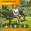 Heavy-Duty Outdoor Bench - Expanded Metal - 8ft - Portable - Brown - With Backrest