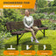Heavy-Duty Outdoor Bench - Expanded Metal - 8ft - Surface - Brown - With Backrest