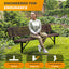 Heavy-Duty Outdoor Bench - Expanded Metal - 8ft - Inground - Brown - With Backrest