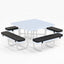Cushions For Square Picnic Tables - 46 in - Black - 4 pcs