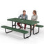 Metal Picnic Table - Rectangle Punched Metal - 6ft - Green