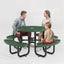 Metal Picnic Table - Round Expanded Metal - 38 in - Green