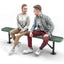 Heavy-Duty Outdoor Bench - Expanded Metal - 6ft - Surface - No Back - Green