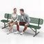 Heavy-Duty Outdoor Bench - Expanded Metal - 8ft - Portable - Green - With Backrest