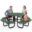 Metal Picnic Table - Round Punched Metal - 46 in - Green