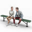 Heavy-Duty Outdoor Bench - Expanded Metal - 8ft - Surface - Green