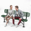 Heavy-Duty Outdoor Bench - Expanded Metal - 6ft - Surface - With Back - Green