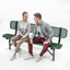 Heavy-Duty Outdoor Bench - Expanded Metal - 6ft - Inground - With Back - Green