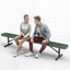 Heavy-Duty Outdoor Bench - Expanded Metal - 8ft - Portable - Green