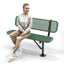 Heavy-Duty Outdoor Bench - Expanded Metal - 4ft - Surface - Green - With Backrest