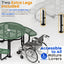 Metal Picnic Table - Round Punched Metal - 46 in - Green