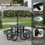 Metal Picnic Table - Round Expanded Metal - 38 in - Green