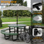 Metal Picnic Table - Round Punched Metal - 46 in - Green