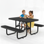 Metal Picnic Table - Rectangle Expanded Metal - 4ft - Black