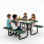 Metal Picnic Table - Rectangle Expanded Metal - 4ft - Green