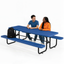Metal Picnic Table - Rectangle Expanded Metal - 8ft - Blue