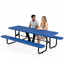 Metal Picnic Table - Rectangle Punched Metal - 8ft - Blue - ADA Compliant