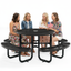 Metal Picnic Table - Round Expanded Metal - 46 in - Black