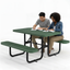 Metal Picnic Table - Rectangle Expanded Metal - 4ft - Green
