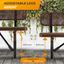 Heavy-Duty Outdoor Bench - Expanded Metal - 4ft - Inground - Brown - With Backrest