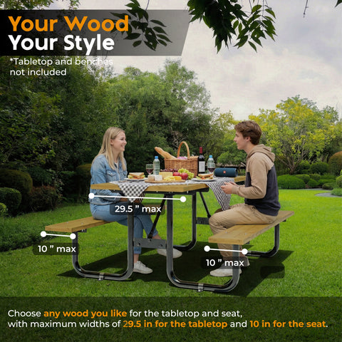 Heavy Duty DIY Picnic Table Legs Kit for 4ft, 6ft and 8ft Tables