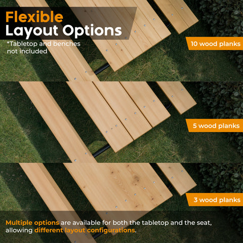 Heavy Duty DIY Picnic Table Legs Kit for 4ft, 6ft and 8ft Tables