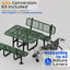 Metal Picnic Table - Rectangle Expanded Metal - 4ft - Green - Backrest - ADA Compliant