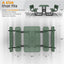 Metal Picnic Table - Rectangle Expanded Metal - 4ft - Green - Backrest - ADA Compliant