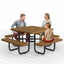 Metal Picnic Table - Square Expanded Metal - 46 in - Brown