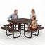 Metal Picnic Table - Round Expanded Metal - 46 in - Brown - ADA Compliant