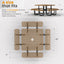 Metal Picnic Table - Square Expanded Metal - 46 in - Brown