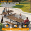Metal Picnic Table - Rectangle Expanded Metal - 6ft - Brown