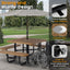 Metal Picnic Table - Square Expanded Metal - 46 in - Brown