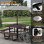 Metal Picnic Table - Round Expanded Metal - 46 in - Brown - ADA Compliant