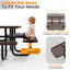 Metal Picnic Table - Round Expanded Metal - 46 in - Brown - ADA Compliant